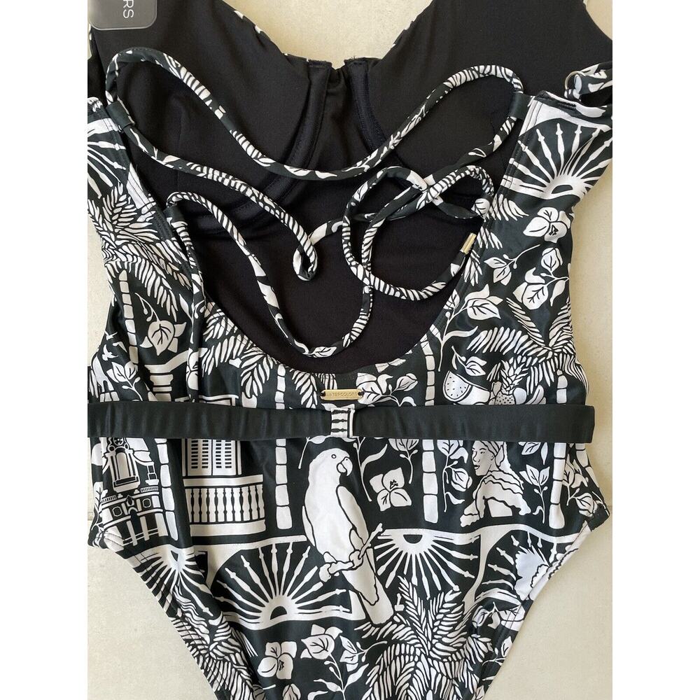Kenny‎ Flowers Swim One Piece Swimsuit Belted The Medellin Bird Swimwear - Picture 8 of 12